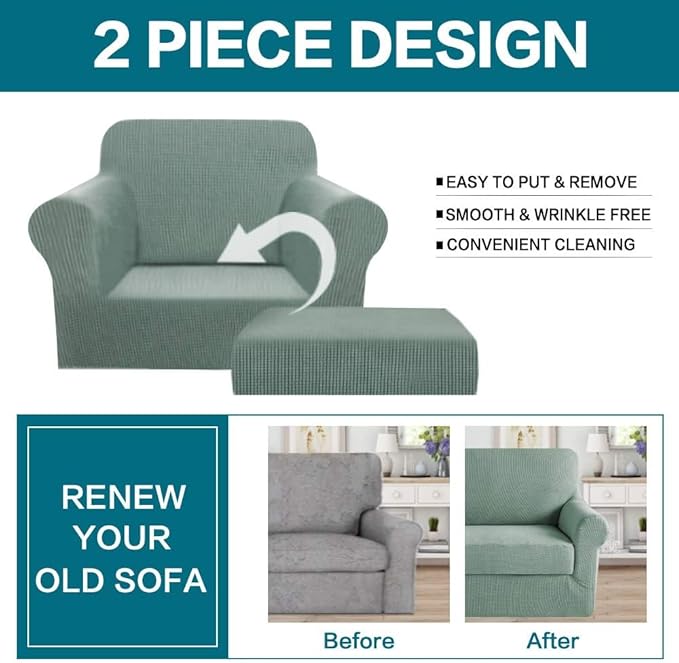 Turquoize 2 Piece Chair Covers Chair Slipcovers