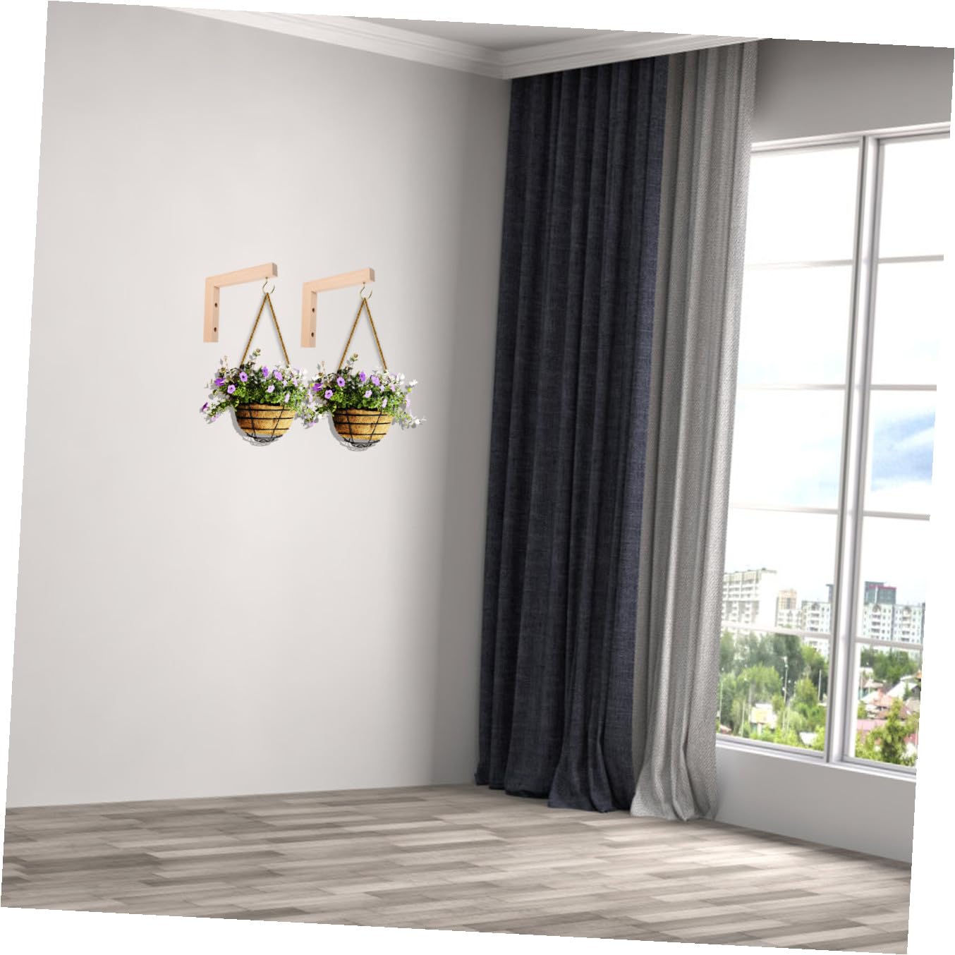Abaodam 2Pcs Wall Mounted Hooks Sturdy Wooden Plant Hanger Bracket for Hanging Baskets Bird Feeders Lanterns Wind Chimes and Design for Use