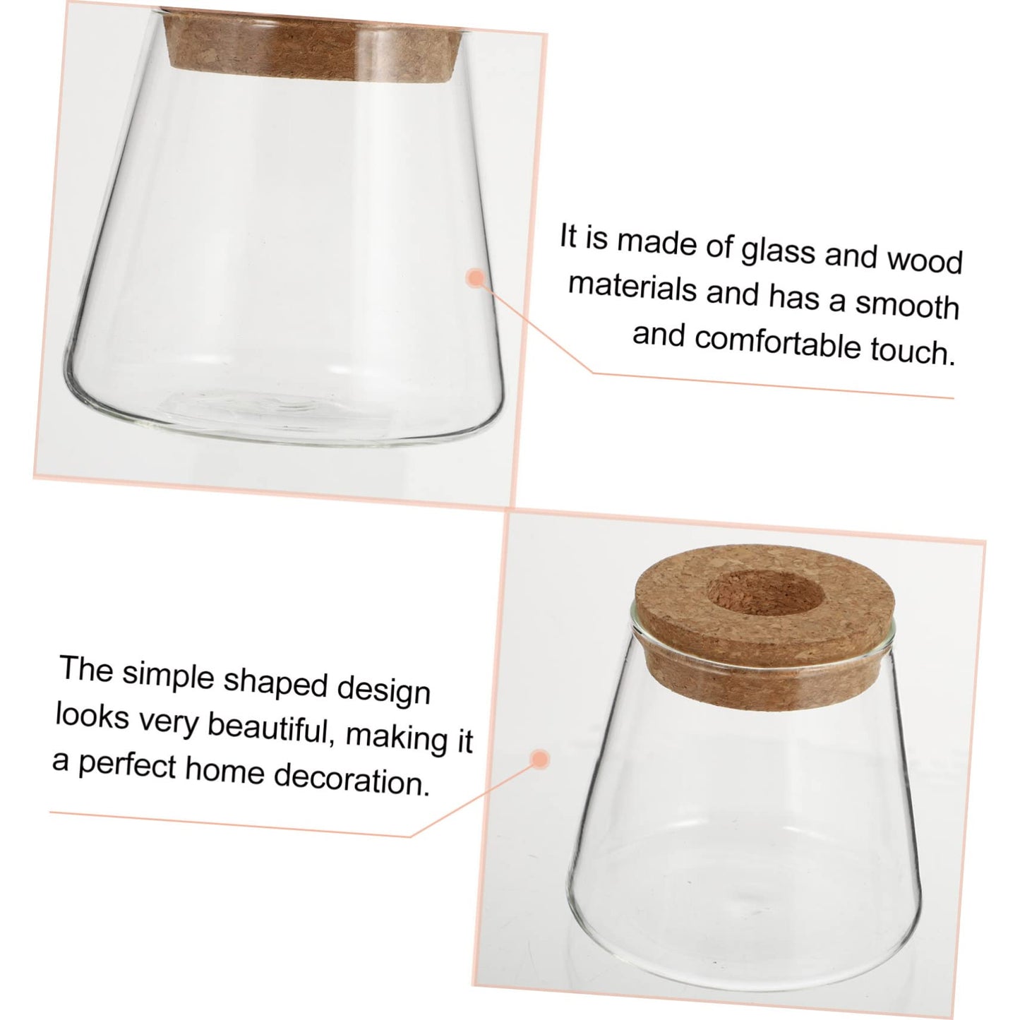 MAGICLULU 2Pcs Glass Terrarium for Hydroponics Plants Desktop Vases with Smooth Glass Craftsmanship Stylish Plant Propagation Jars for Home Office Decoration