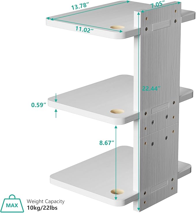 WALI Floating TV Shelf, 3 Tier Projector Shelf
