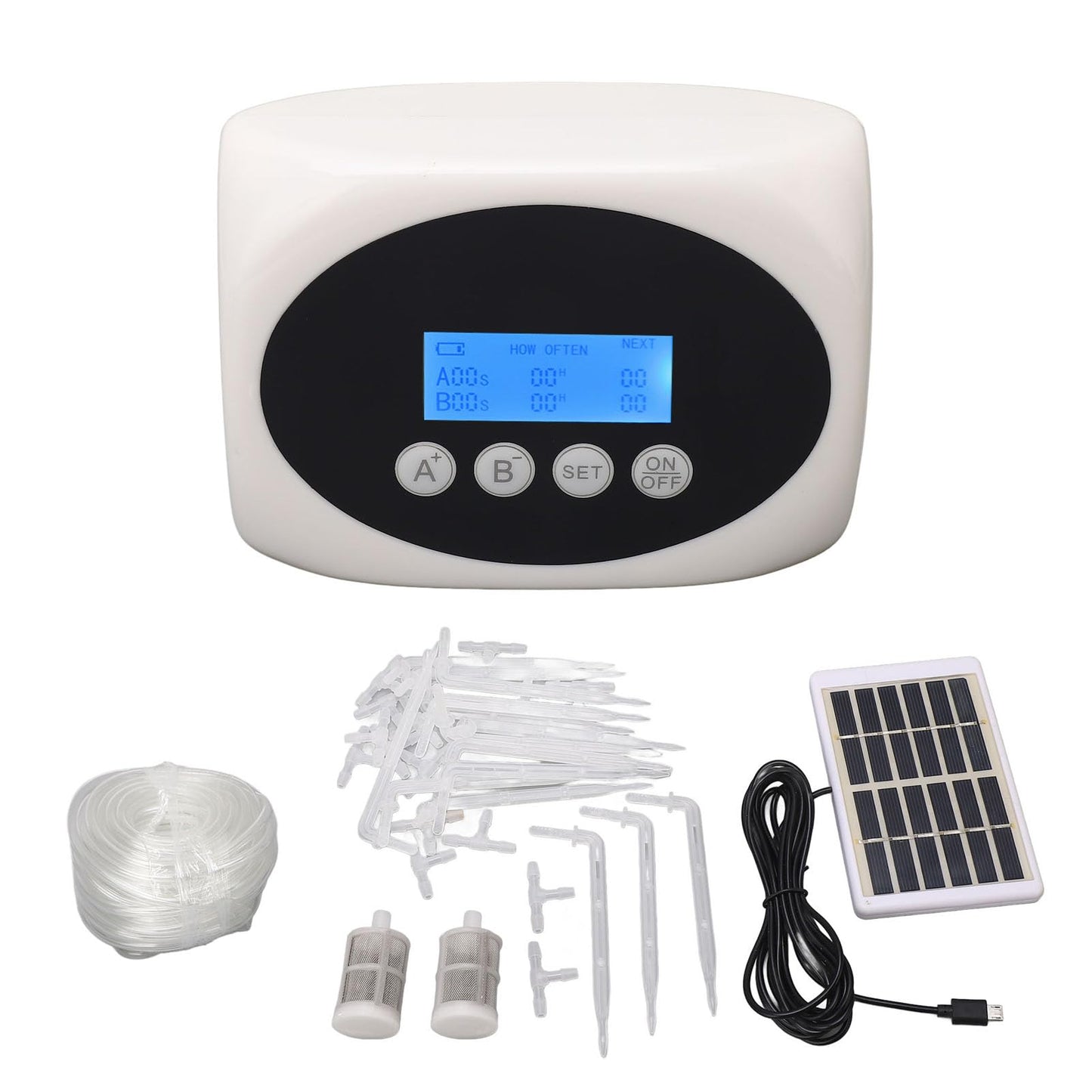 Yunir Solar Automatic Watering Dual Efficient Drip Irrigation Kit for 15 Plants for Indoor Gardening