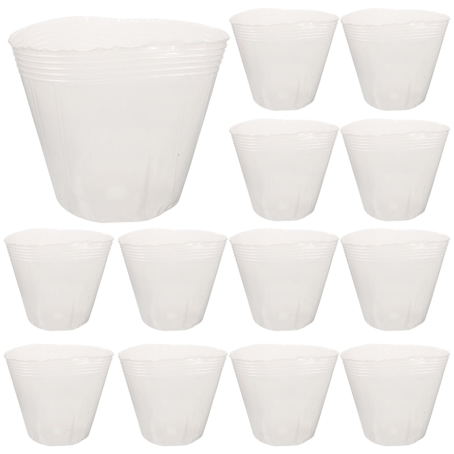 Yardenfun Clear Plastic Plant Pot Liners with Drainage Holes 6.10X5.70X4.52 Inches Set of 10 Nursery Pot Inserts for Garden Balcony Home Planting