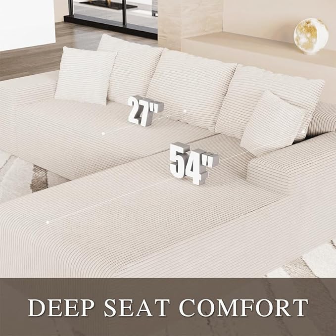 96" L Shaped Modular Sectional Sofa, Boneless Cloud Couch