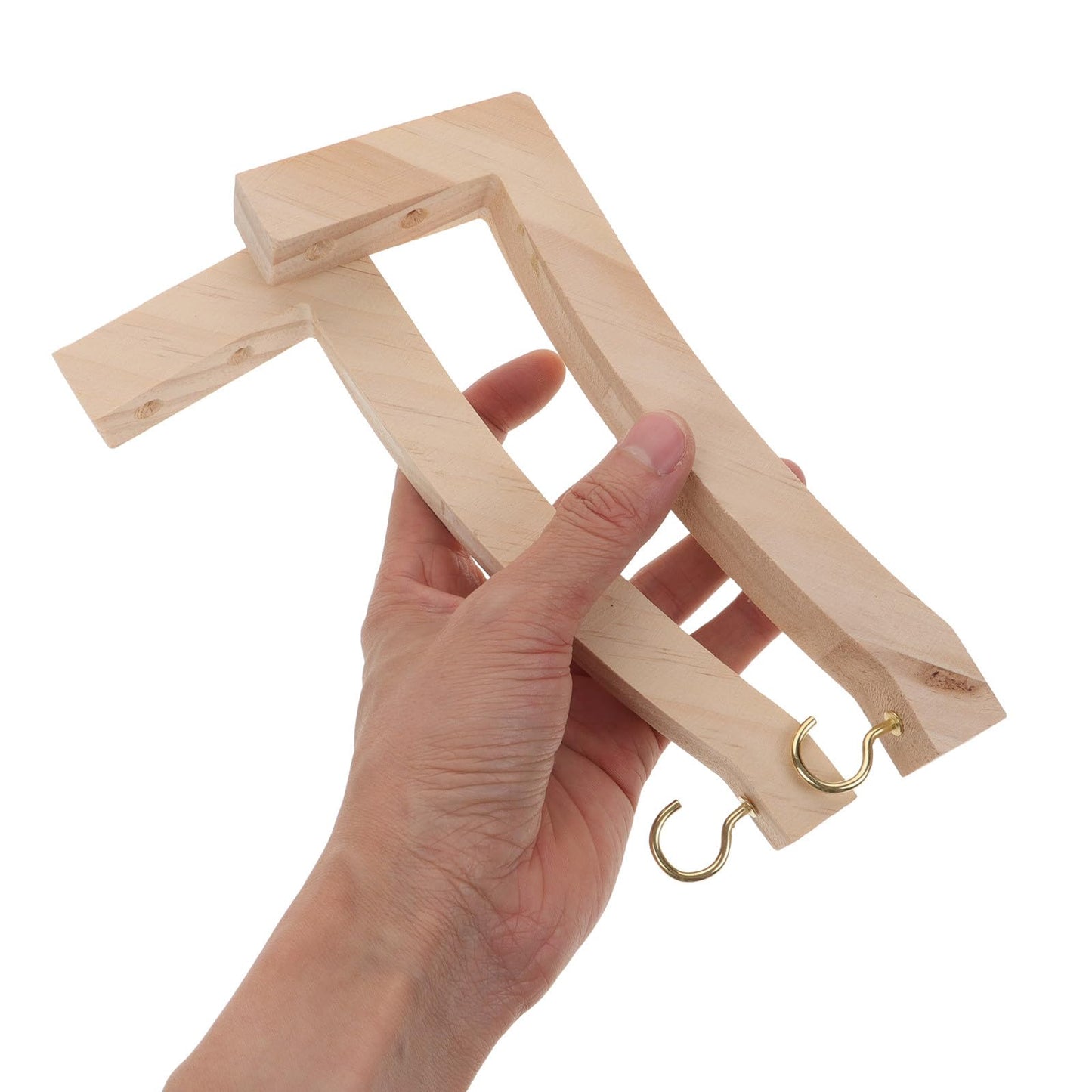 Kisangel Wooden Plant Hanger Hooks for Wall and Ceiling Indoor Outdoor Hanging Bracket 2pcs Pine Wood Natural Finish Plant Hooks