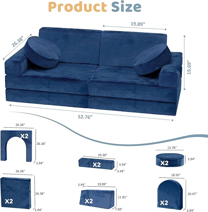 12pcs Modular Kids Play Couch