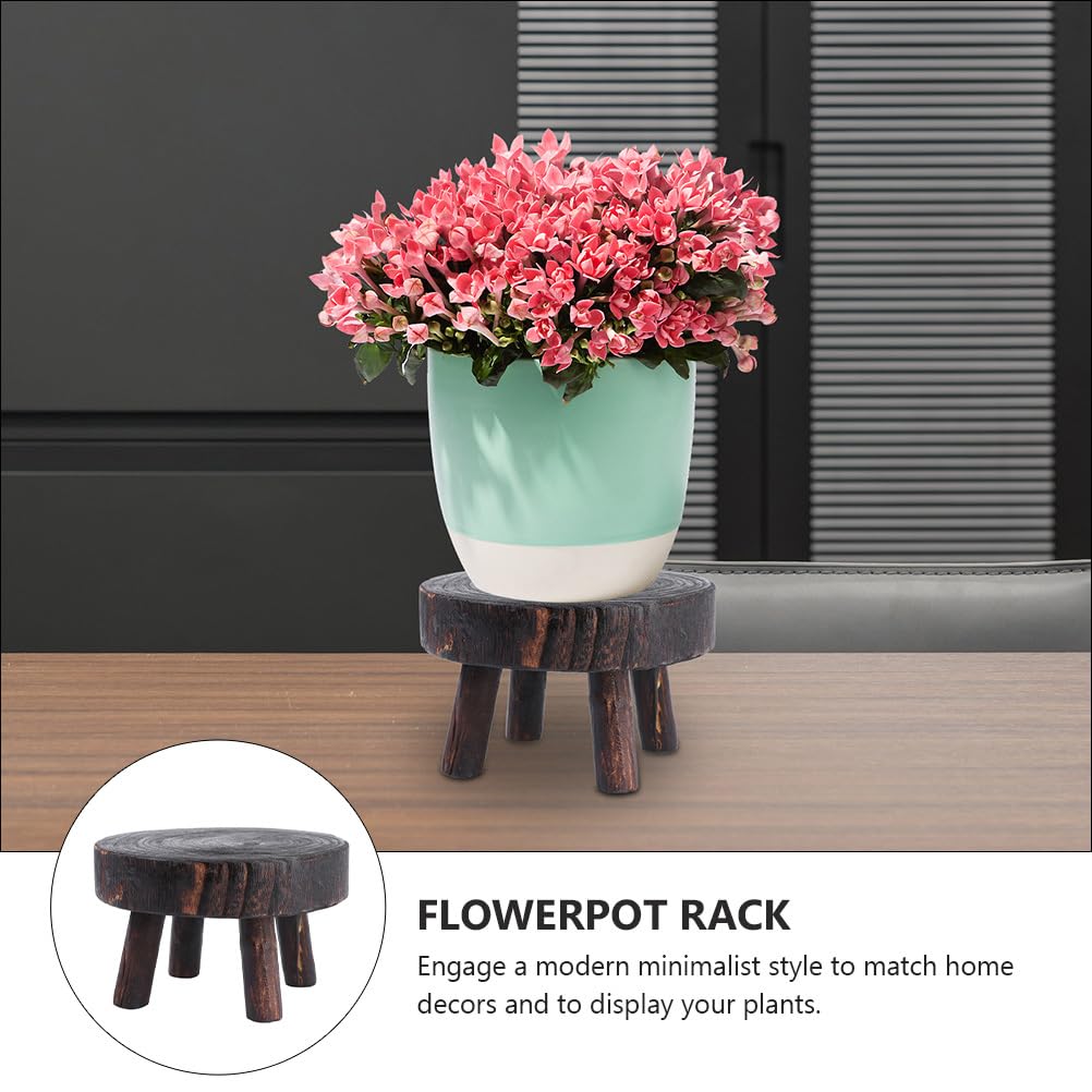 KONTONTY 1Pc Decorative Wooden Flowerpot Rack Elegant Wooden Plant Stand for Indoor and Outdoor Use Stylish Flowerpot Display Rack for and Patio Decor