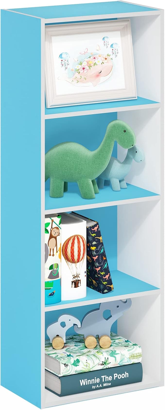 Furinno Luder Bookcase / Book / Storage, Light Blue/White