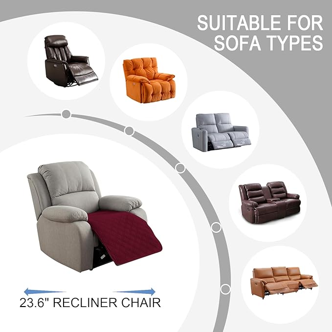 Genina Waterproof Recliner Chair Covers, Recliner Cover