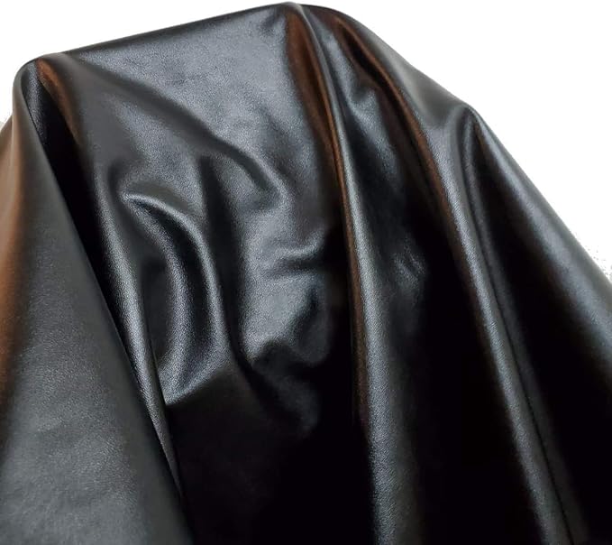 NAT Leathers | Black Garment Soft Faux Vegan Leather PU | by The Yard Synthetic