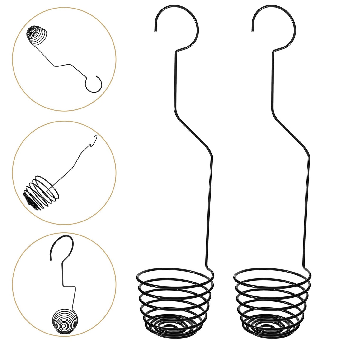 Healvian 2 Pcs Air Plant Holders Spiral Hanging Hooks 37cm Metal Tillandsia Wire Hangers for Balcony Garden Wall Décor