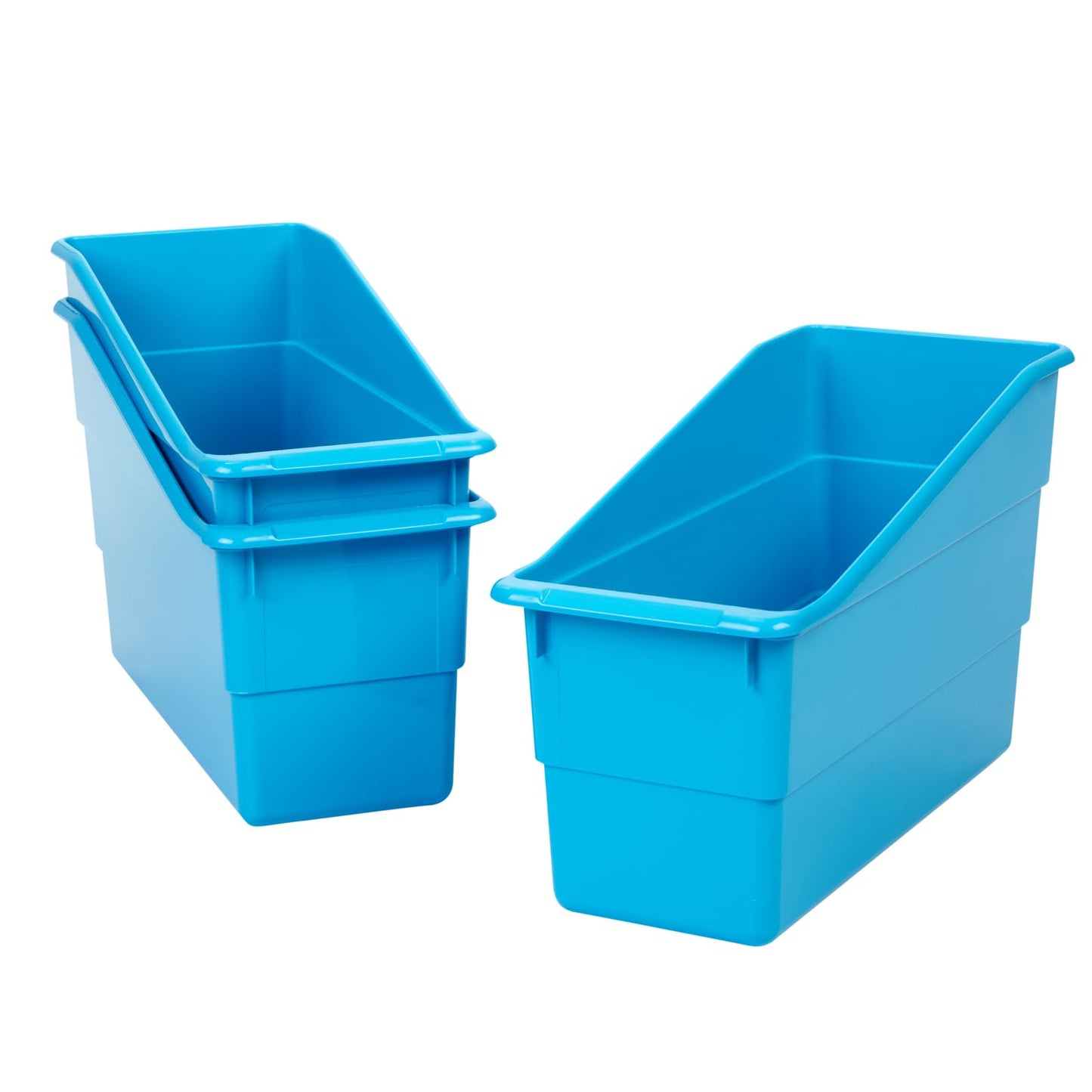 Really Good Stuff Durable Book and Binder Holders - 12 Pack, Blue Neon, 5.5" x 12.5" x 7.5", Classroom Organization, Storage Solution, Sturdy and Versatile