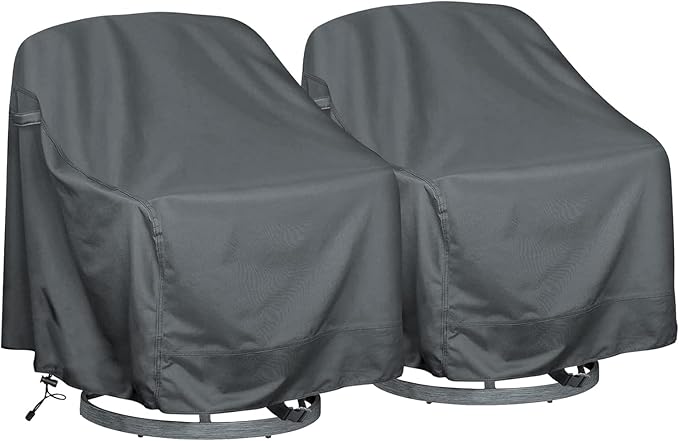 Outdoor Swivel Lounge Chair Cover 2 Pack, Waterproof Heavy Duty Outdoor Chair