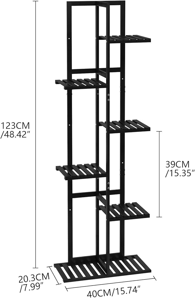 Laiensia Bamboo Plant Stand Rack 6 Tier, Indoor&Outdoor Planter Display Shelves
