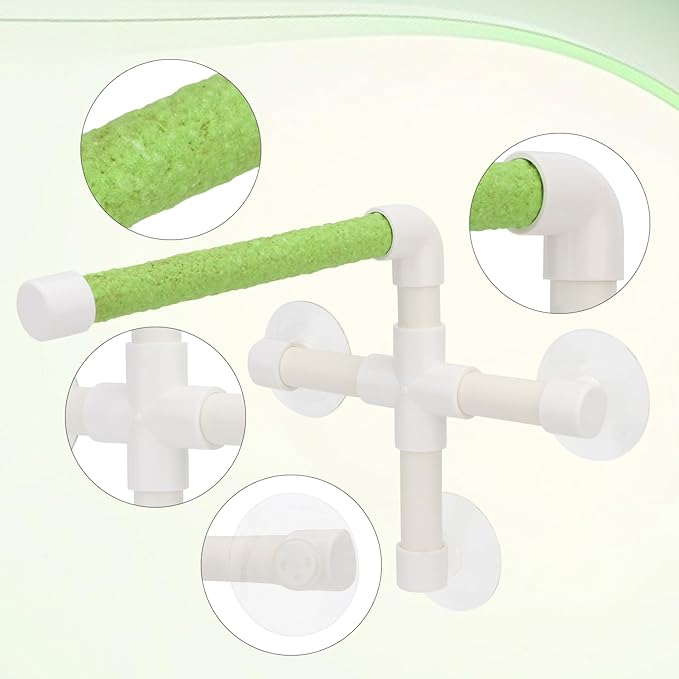 Hypeety Portable Suction Cup Bird Window and Shower Perch Toy for Bird Parrot Macaw Cockatoo African Greys Budgies Parakeet Bath Perch Toy