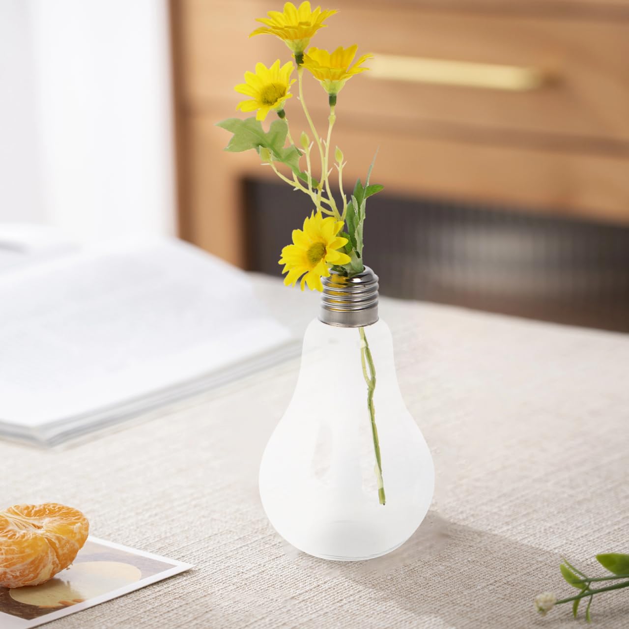 OHPHCALL 2pcs Hanging Glass Vase Hyacinth Vase Light Bulb Glass Bottle Planter Desk Planter Holder for Home Decor
