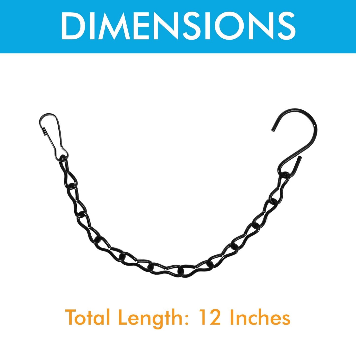 12 Pack 12 Inches Hanging Chain for Bird Feeders, Planters, Birdbaths, Billboards, Lanterns, Chalkboards, Decorative Ornaments (12 Inch 12pc)