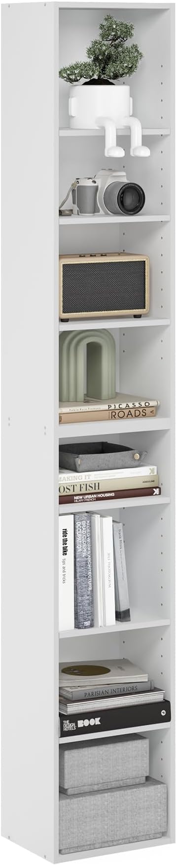 Furinno PASIR Book Shelf, 8-Tier Bookshelf, Bookcase