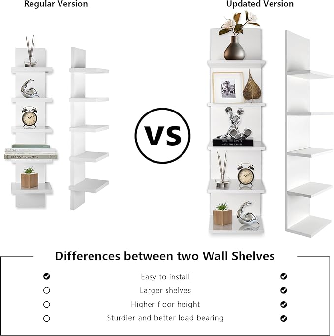 Homaterial 5 Tier Wall Shelf, Wall Mounted Shelves Unit