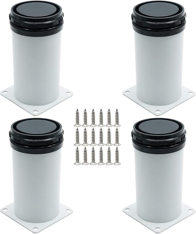 Set of 4 Adjustable Furniture Legs 6 Inch, Stainless Steel Furniture Legs