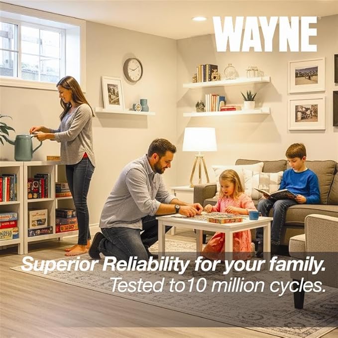 WAYNE HALO50 Smart Sump Pump – ½ HP Stainless Steel Basement Protection Pump, Up to 5,100 GPH – Digitally Connected Flood Protection with App Monitoring – Quiet Operation