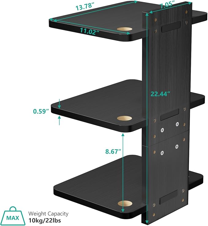 WALI Floating TV Shelf, 3 Tier Projector Shelf