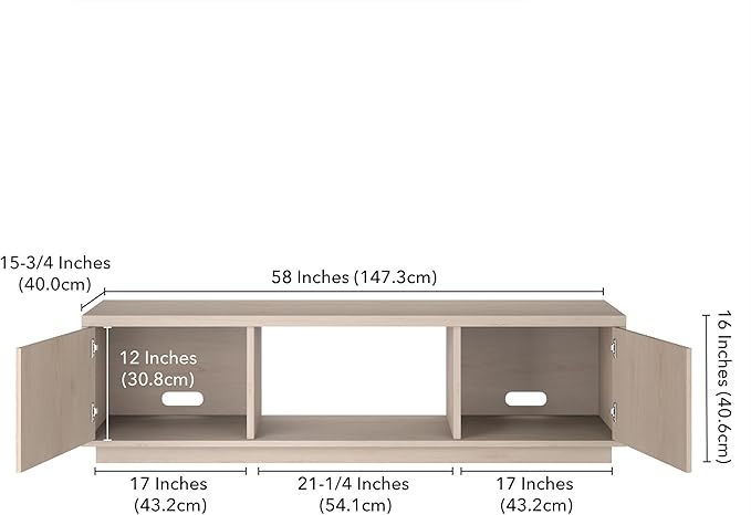 Henn&Hart Fluted TV Stand for TVs up to 65"