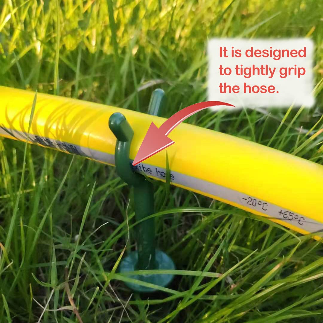 Garden Hose Holder Stake Set of 36 - Durable Plastic fits 3/4 inch Hose Guides for Lawn,Yard & Plant Care, Soaker Hose Support, Kink-Free Watering (Fits 3/4” Hoses)