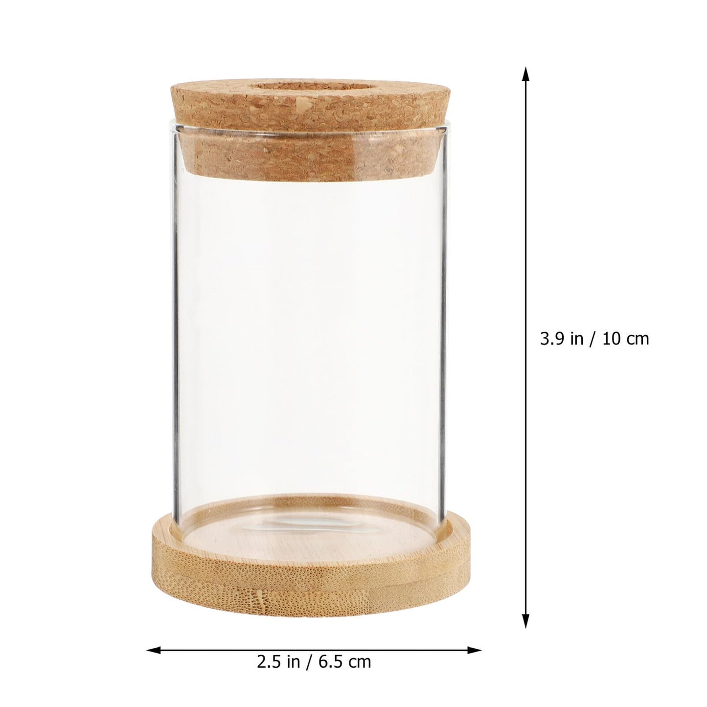 Ipetboom 2pcs Hydroponic Plant Terrarium Glass Vases with Stand, 6.5x10cm Desktop Glass Containers for Home Office Garden Decoration