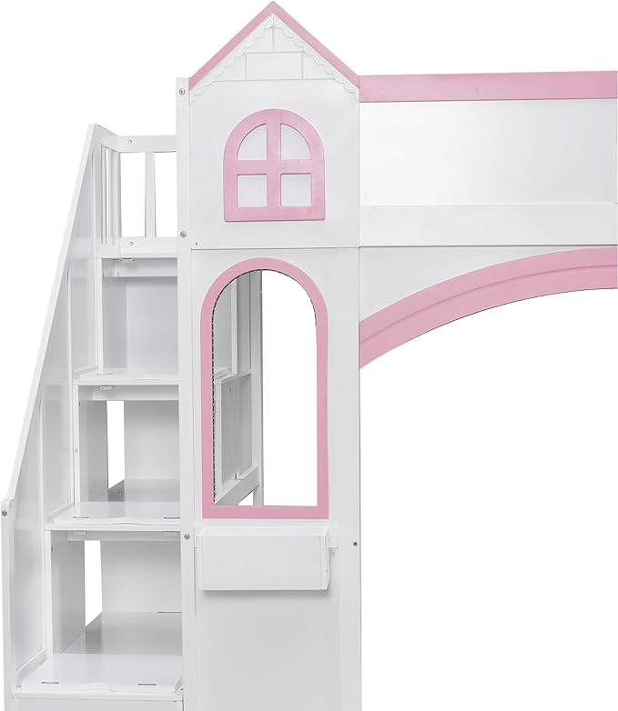Princess-Themed Castle Loft Bed