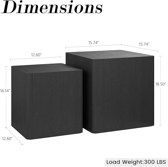Nesting Coffee Table Set of 2, Modern Coffee Table and End Table Sets, Small
