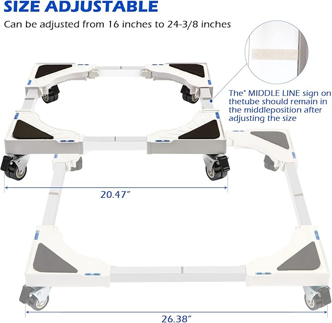 Nefish Furniture Dolly Adjustable Mini Fridge Stand Dolly Cart