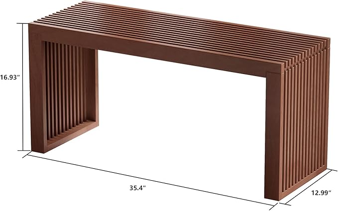 Bamboo Indoor Long Dining Bench, Outdoor Modern Wood Benches 35 Inch Bamboo