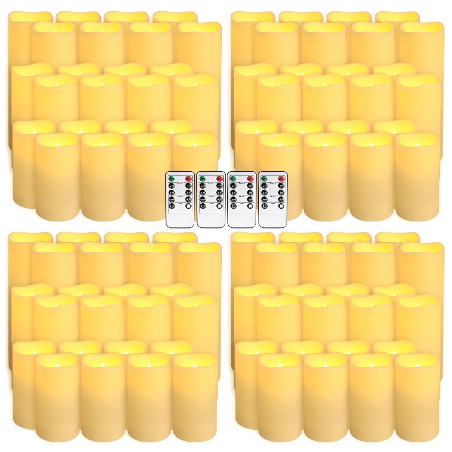 fclayvts 96-Pack LED Flameless Candles with Remote Control - Perfect for Parties, and Special Occasions(Three Sizes)