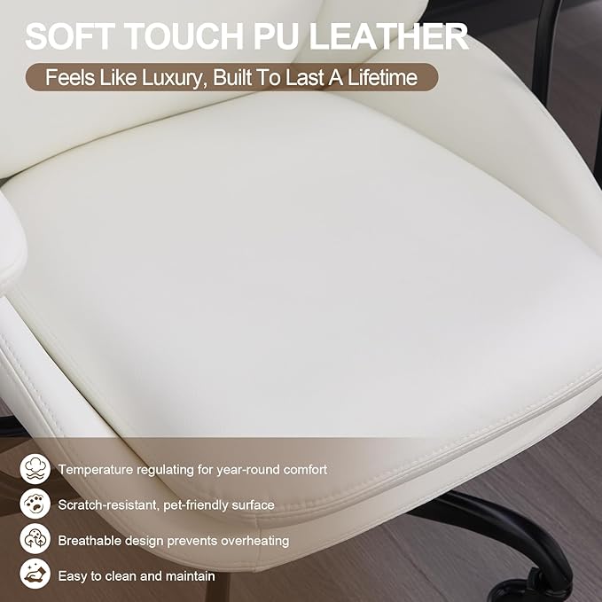 E-Motie Office Chair, Leather Desk Chair