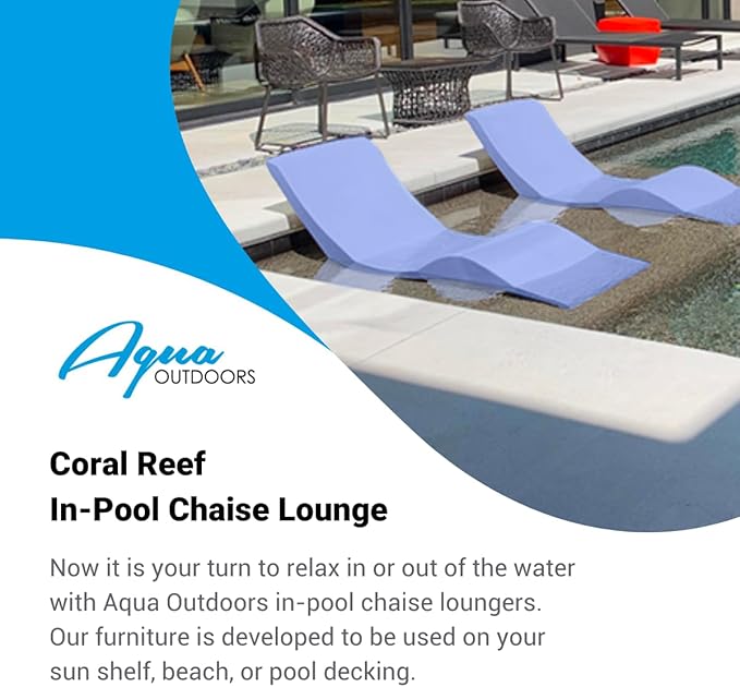 Aqua Outdoors - in-Pool Chaise Lounger - Inside Pool & Sun Shelf Lounge Chair -
