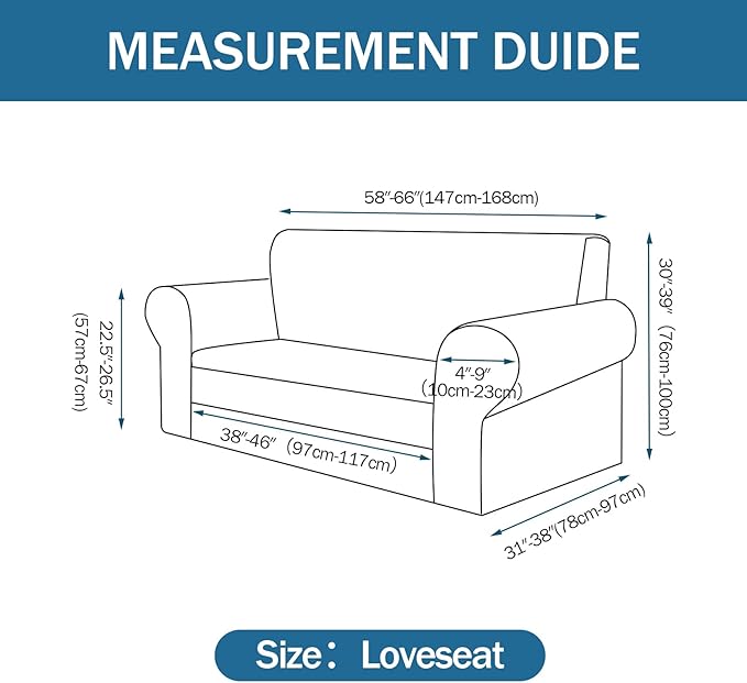 Loveseat Slipcover with 2 Pillow Cover