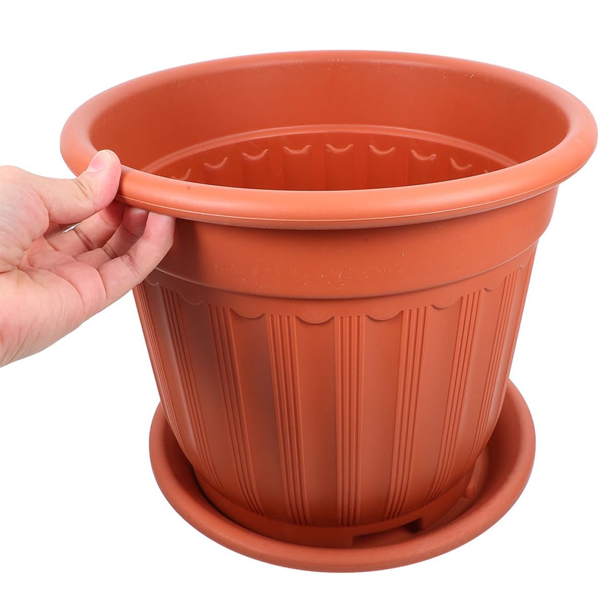 JOINPAYA Roman Column Flower Pot 8.26 Inch Resin Planter for Indoor Plants Succulents Small Flowers Lightweight European Style Garden Decor