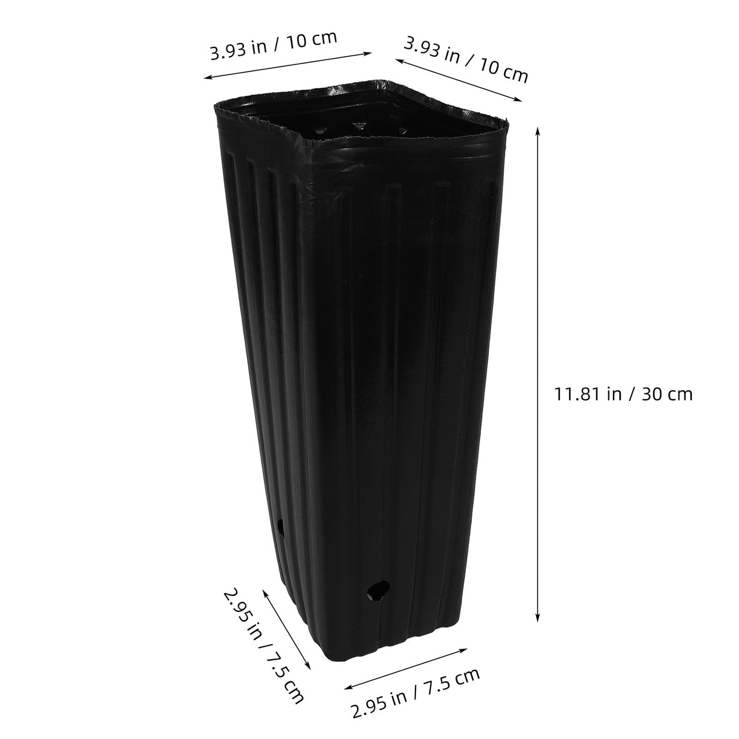 Sewroro 30 Pcs Plant Grow Bags Plastic Thickened Nursery Seedling Bags Gardening Planting Containers for Trees and Flowers