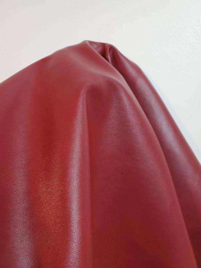 NAT Leathers | Burgundy Soft Faux Vegan Leather PU | 3 Yards Cut by the Yard |