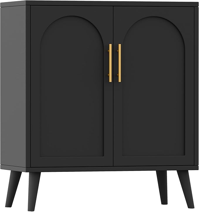 Keehusux 15.7" D Black Buffet Cabinet