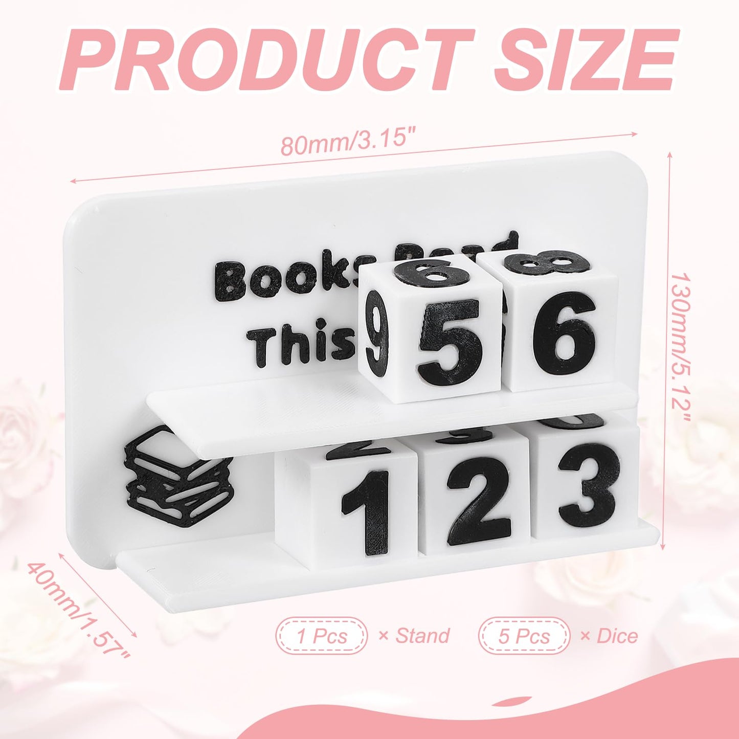 PATIKIL Books Read This Year Tracker, 3D Reading Challenge Counter Sign Library Bookshelf Decor Reading Challenge Number Up to 999 Books Gift for Reader Book Lovers Teachers, White