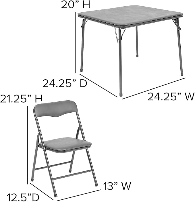 Flash Furniture Mindy Kids 5-Piece Folding Square Table and Chairs Set