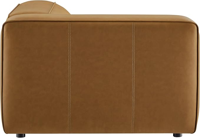 Modway Auren Vegan Leather Left Modular Armchair in Camel