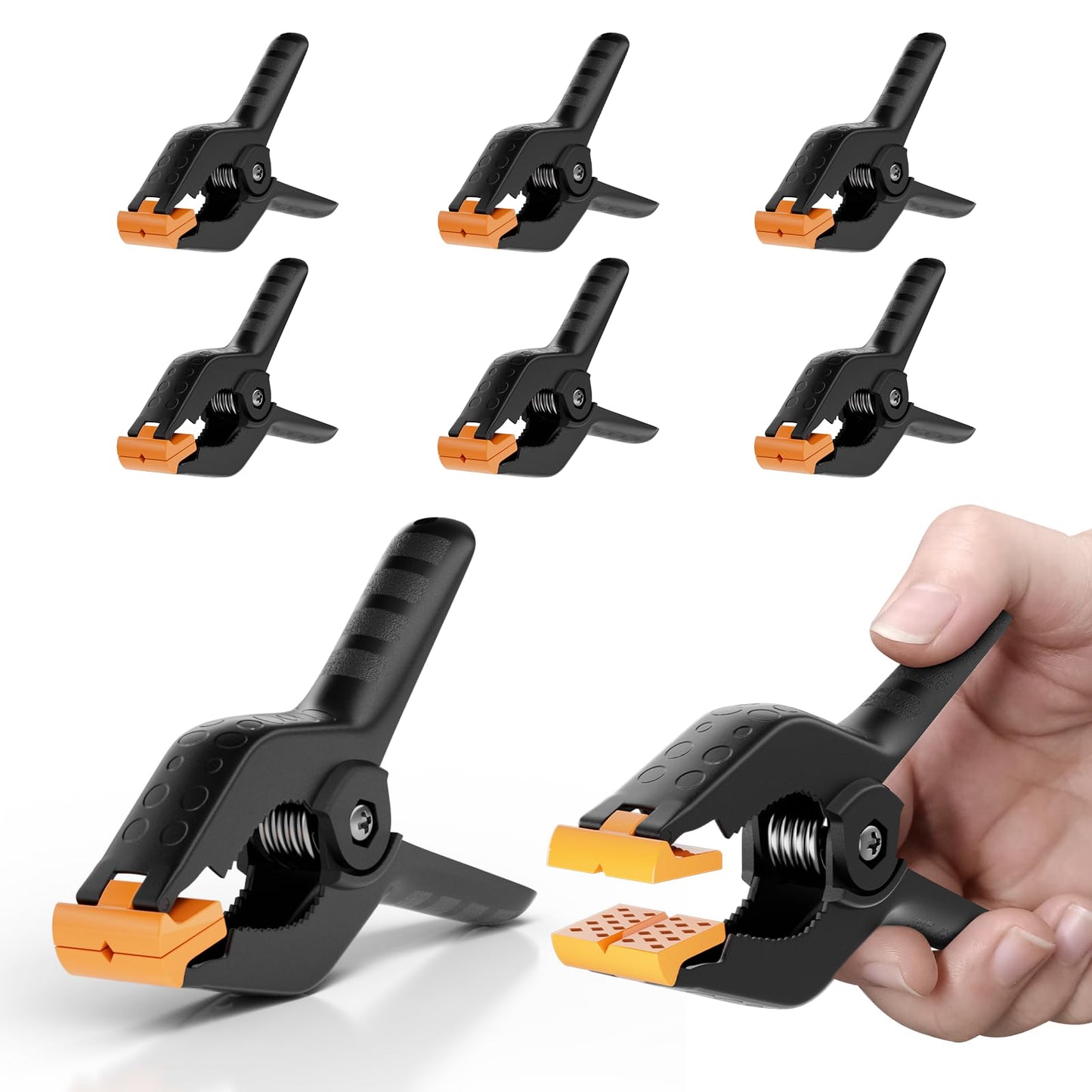 EMART 6 Pack Heavy Duty Muslin Spring Clamps, 4.5 inch Photo Booth Backdrop Clips for Photography Studio