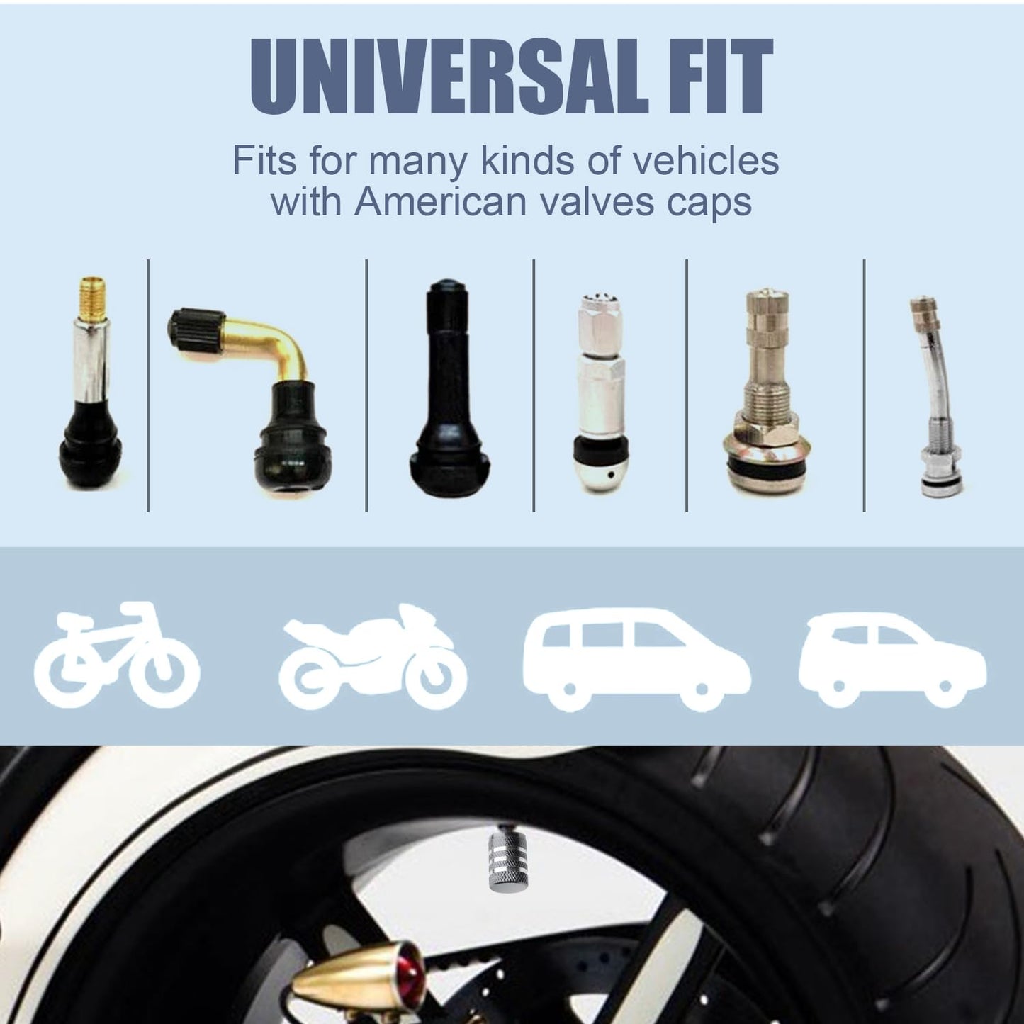 Tire Valve Stem Caps Cover - (12 Pack) Tire Air Caps Metal with Plastic Liner Corrosion Resistant Leak-Proof Dog Paw Print for Car Truck Motorcycle Bike Grey