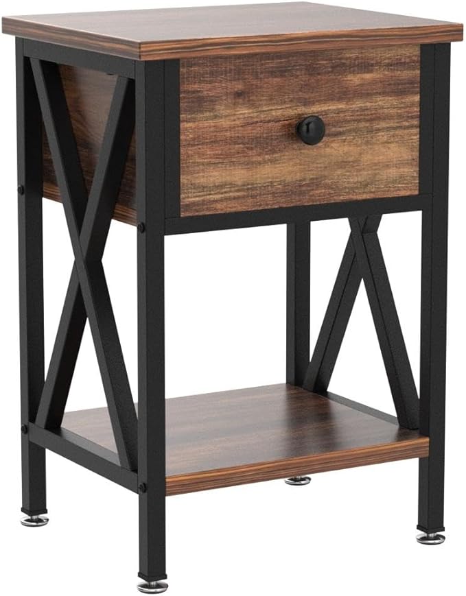 VECELO Nightstands Set of 2, Modern Bedside End Tables, Night Stands