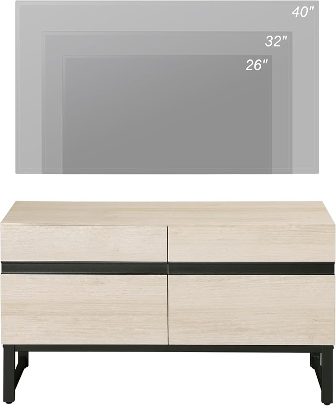 WAMPAT Modern TV Stand for 26-40 Inch TVs, Wood Entertainment Center