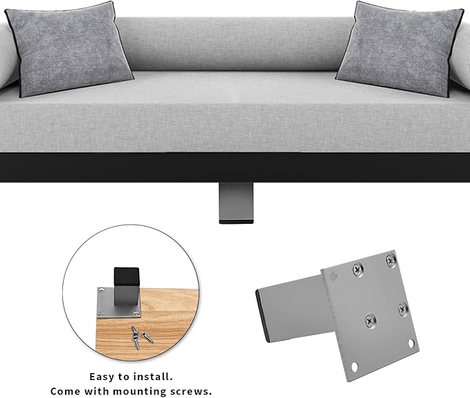4Pcs 4Inch Metal Furniture Legs, Square Metal Cabinet Support Foot