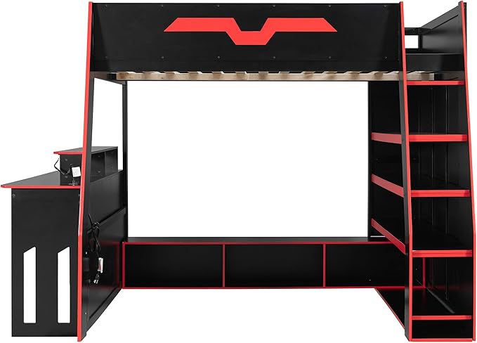 Full Size Wood Esports Loft Bed