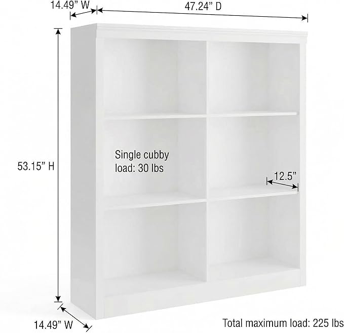GarveeHome 6 Cube Storage Organizer, 53 Inch Tall Bookcase